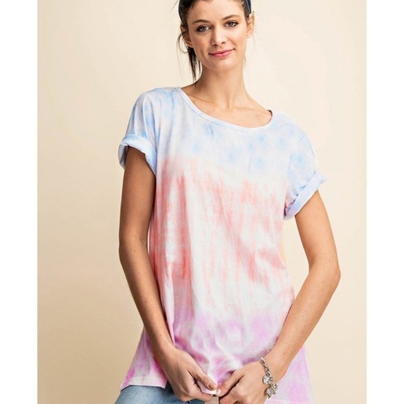 Sky Multi Color Cloud Tie Dye T-Shirts - Picture 4 of 8